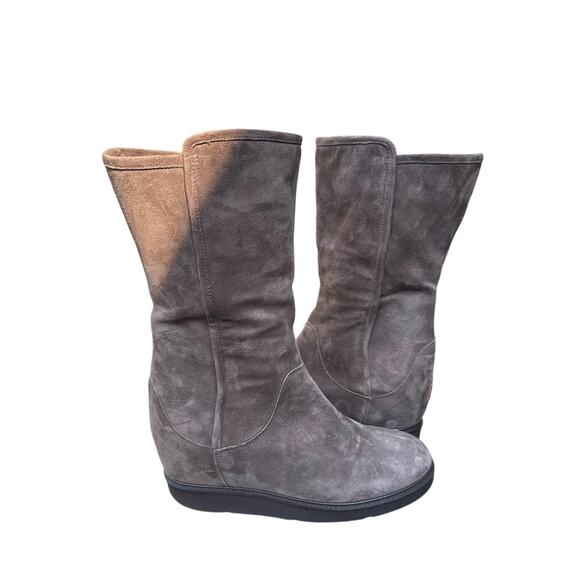 UGG Collection Gisella portabella hidden wedge suede Boot US 12/ EU 42/ UK 9.5 - Picture 3 of 7